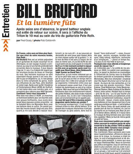 Screenshot of the Jazz Magazine Bill Bruford feature.